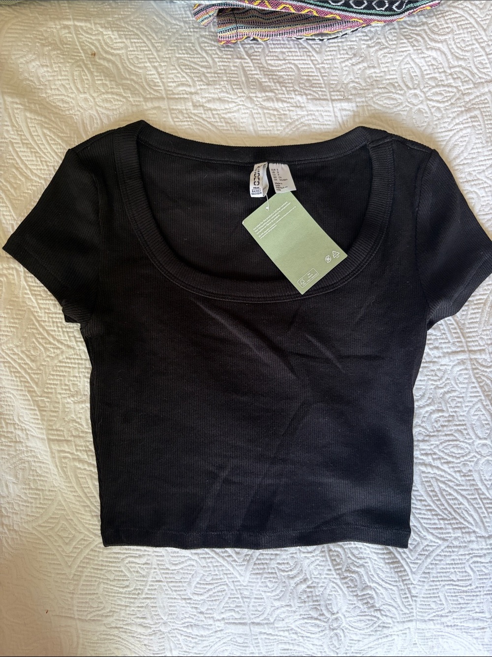 Black Scoop Neck Women's Top